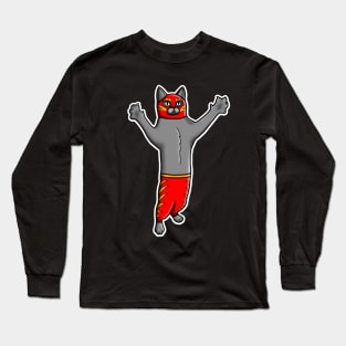 Gato Luchadore - Cat Luchador - Wrestler Kitty Long Sleeve T-Shirt